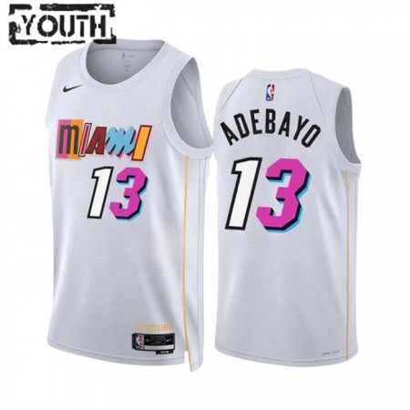 Maillot Enfant Miami Heat Bam Adebayo 13 2022-23 Nike City Edition Blanc Swingman